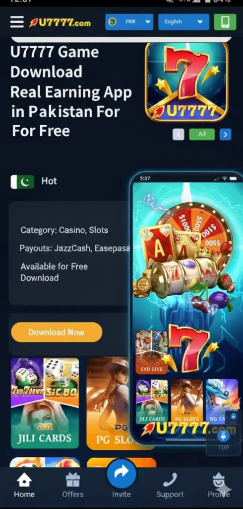 U7777 Game Download Real Earning App in Pakistan For Free